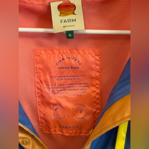 🦜Farm Rio Colorblock Long Raincoat - Picture 3 of 14